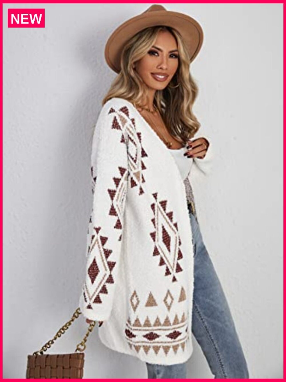 Open Front Long Sleeve Cardigan Chunky Sweater Drop Shoulder Casual - Picture 4 of 6